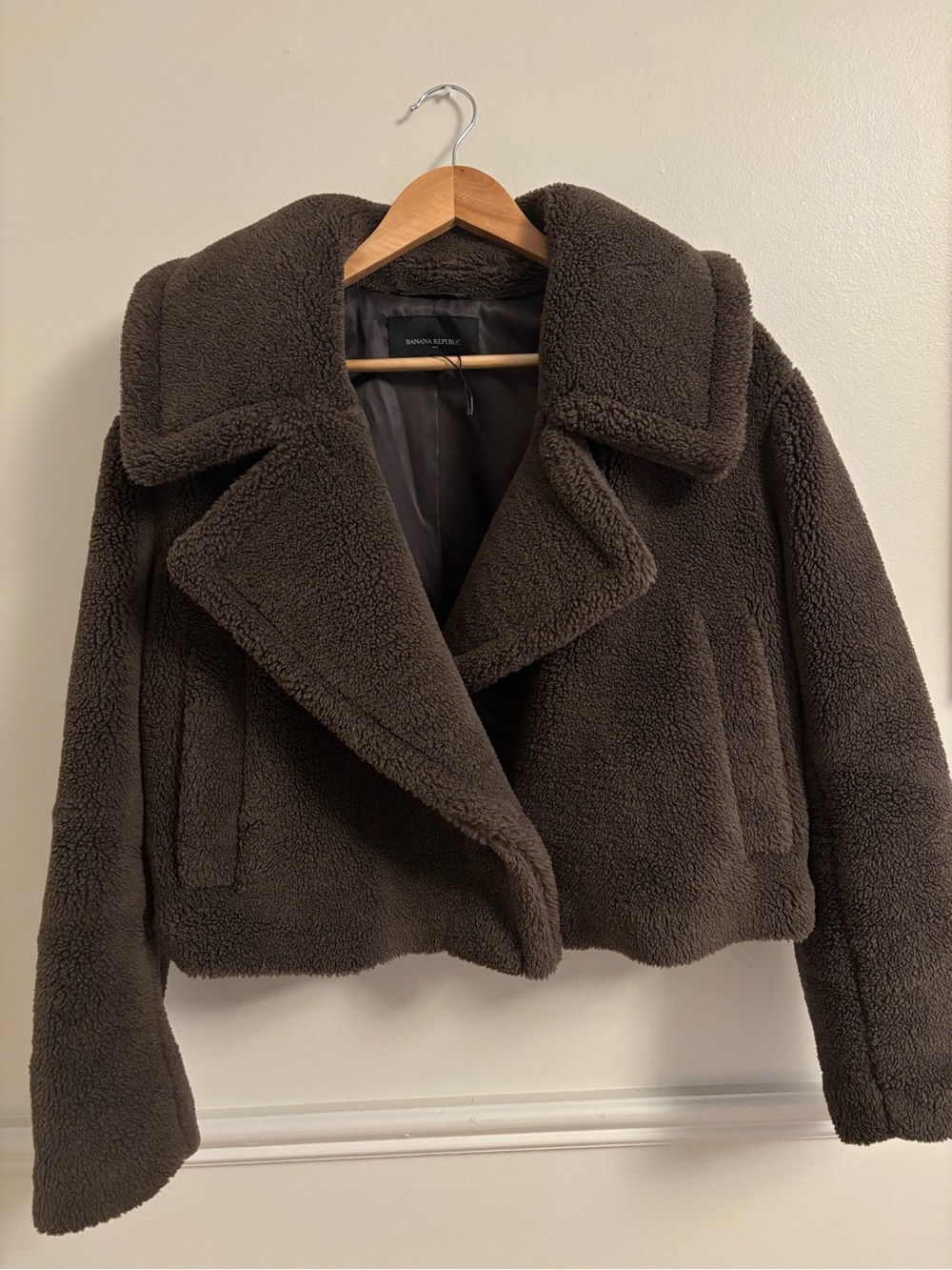 Banana Republic Dark Brown Teddy Faux-Shearling Jacket